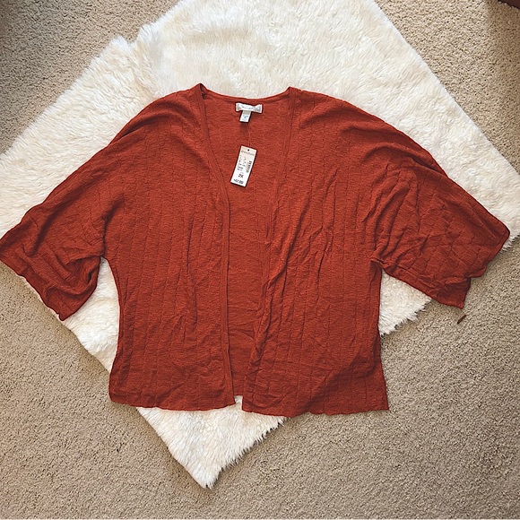 Dress barn cardigan open short sleeve  lightweight boho summer dolman sleeve - Picture 7 of 8